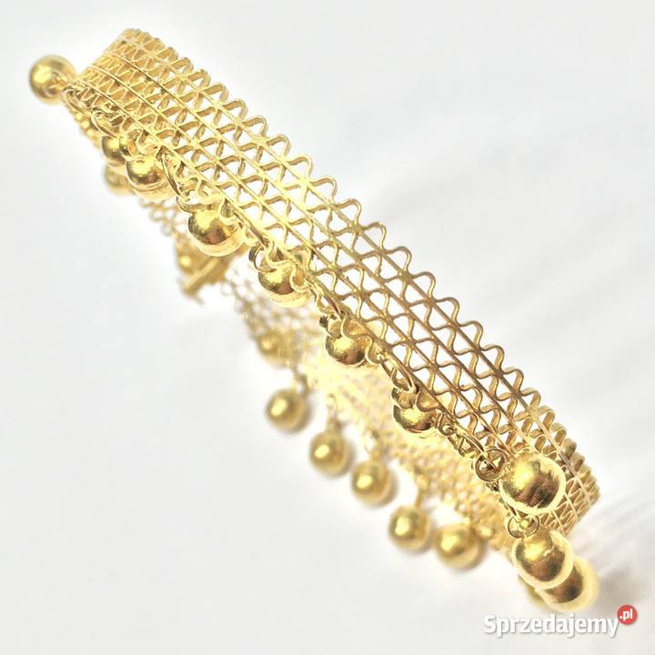 Złota BRANOSLETKA damska 750 18K siatkowa złoto