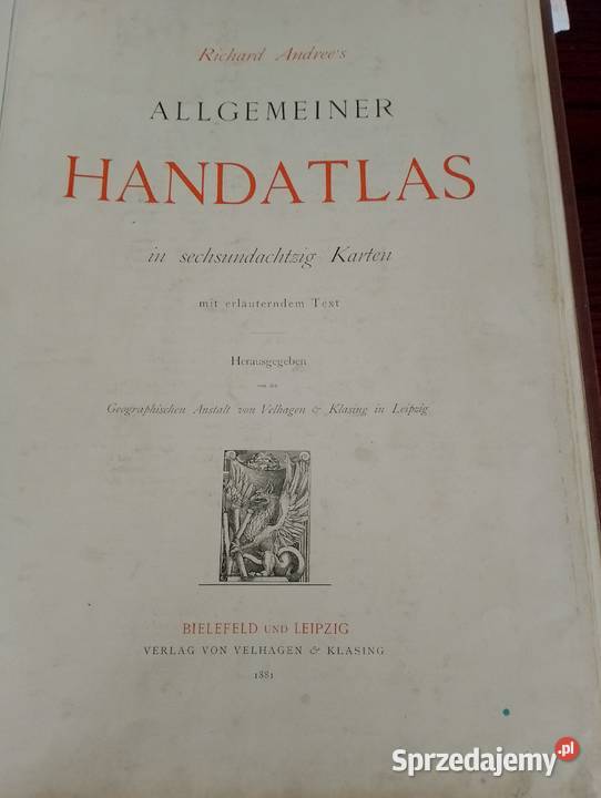 HANDATLAS RICHARD ANDREES WYDANY1881