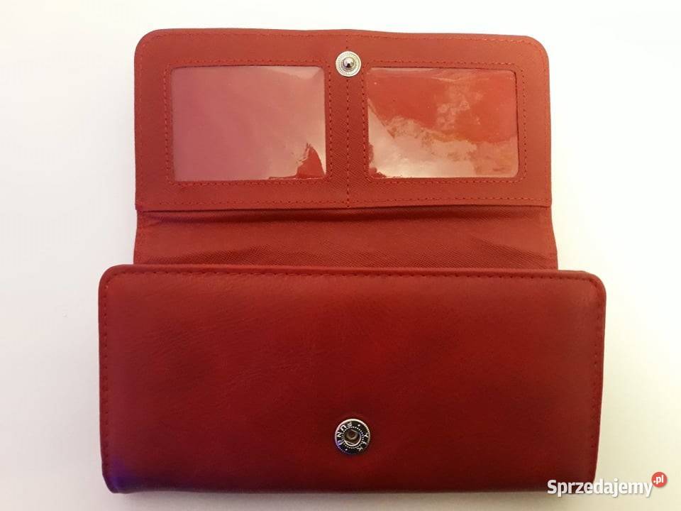 Portfel damski skórzany czerwony