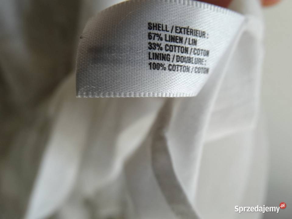 Sukienka GAP Lniana Len Bawełna Kremowa Modny Spódnice i sukienki Łomża