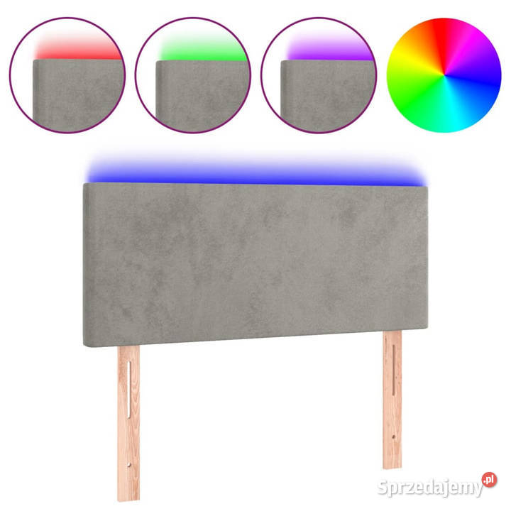Zagłówek do łóżka z LED jasnoszary 80x5x7888 Warszawa
