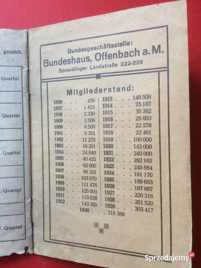 486 Niemiecka Księga Członkowska zachodniopomorskie Szczecin