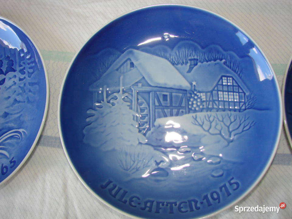 BG kobaltowe talerze świąteczne 1965 Porcelana i szkło Pruszcz Gdański sprzedam