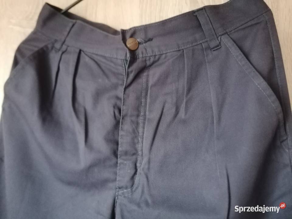 Spodnie damskie grafitowe z elanobawełny M Długie Łódź