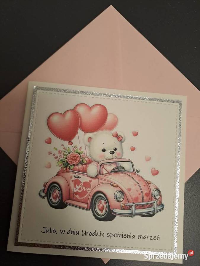 Kartka z okazji 2 urodzin dziewczynki Rękodzieło śląskie Strzebiń