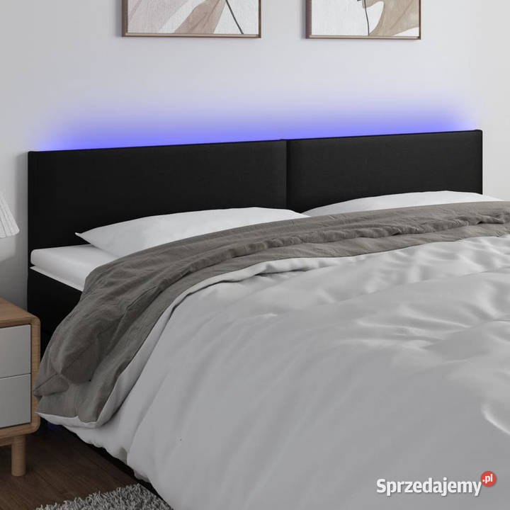Zagłówek do łóżka z LED czarny 180x5x7888 Warszawa