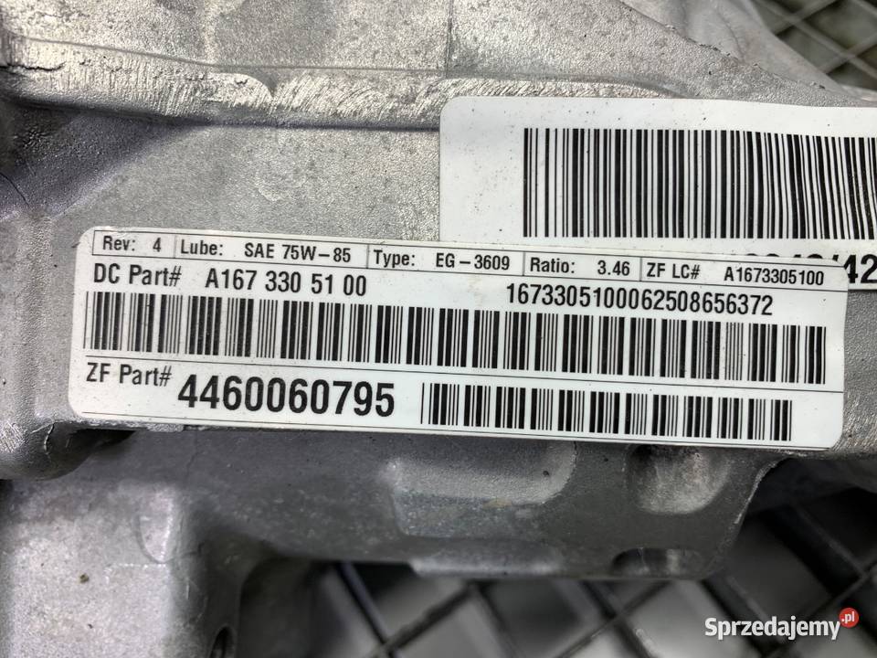 MOST DYFER PRZÓD MERCEDES GLE A1673305100 20 269 osobowe