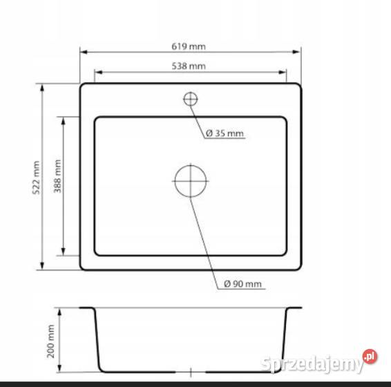 Zlewozmywak granitowy 60x50 Kraków