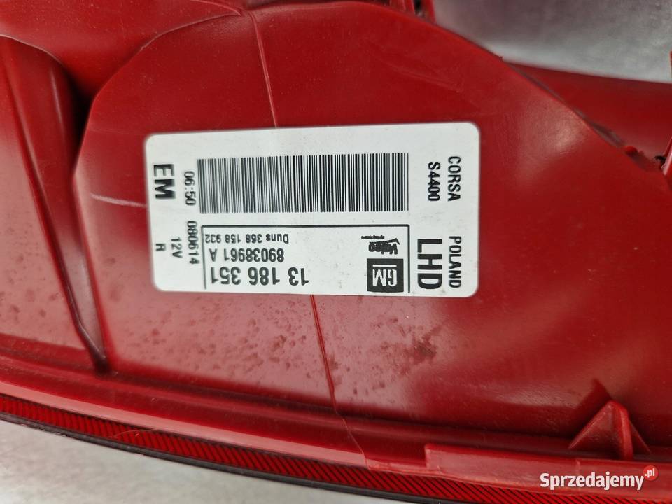 LAMPA PRAWA TYŁ OPEL CORSA D 3D 20062014