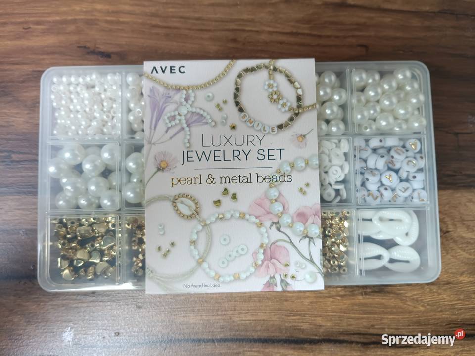 Luksusowy zestaw biżuterii perłowych metalowych Zbylitowska Góra sprzedam
