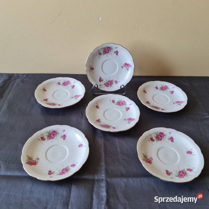 Porcelanowe spodki Ćmielów Okres PRLu mazowieckie Warszawa