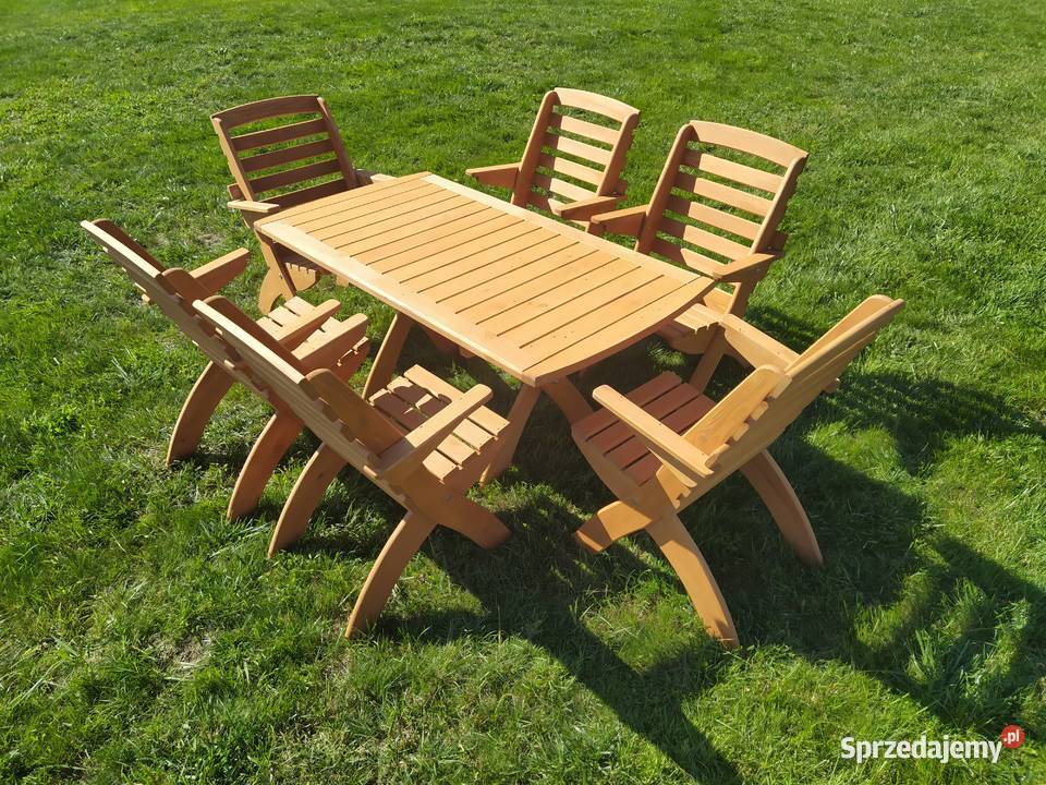 Meble ogrodowe drewniane składane typ X Kalety