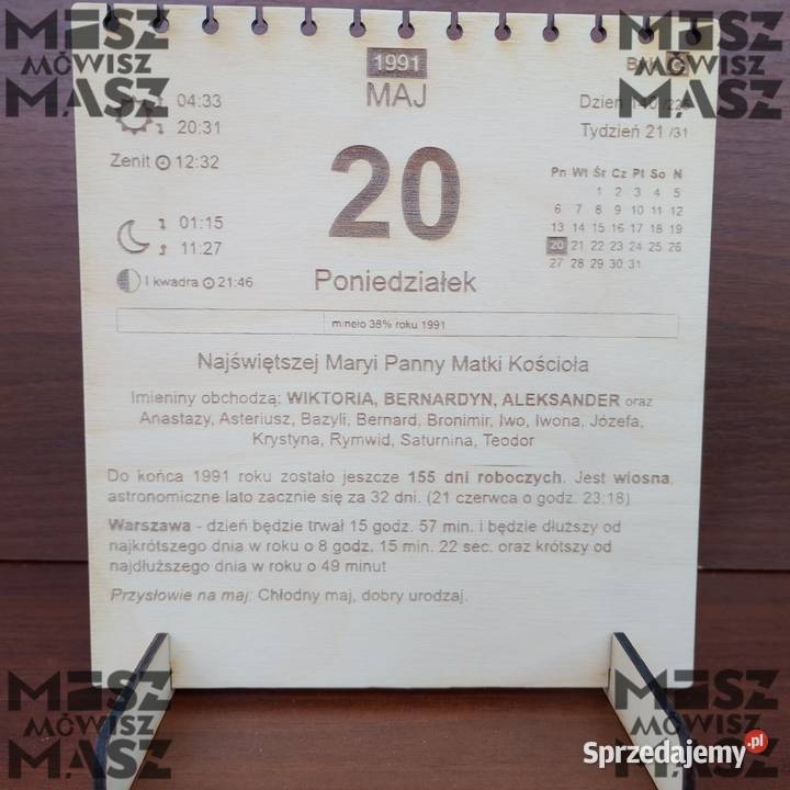 Kartka z kalendarza 17 drewno 18 40 50urodziny wielkopolskie Racot