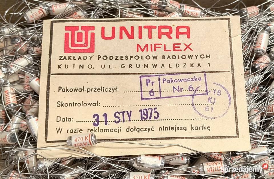 Kondensator 470pF 250V KSF020 Unitra MIFLEX Gdańsk