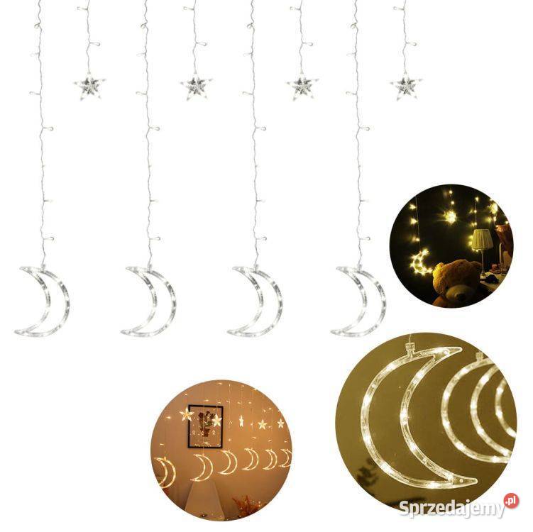 Lampki księżyce gwiazdki świąteczne światełka Oświetlenie sprzedam