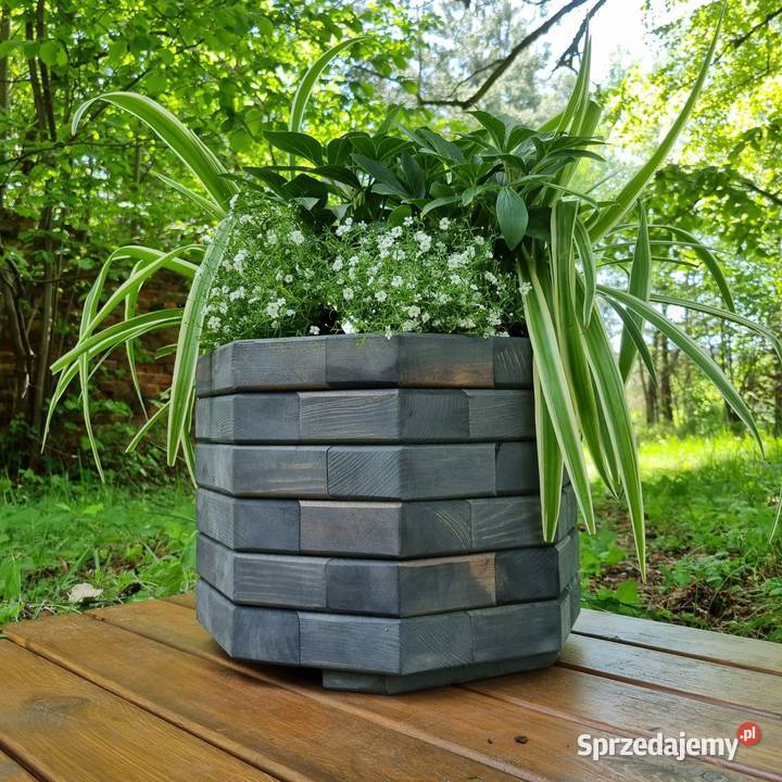 Donica drewniana sosnowa OŚMIOKĄTNA śląskie Kalety