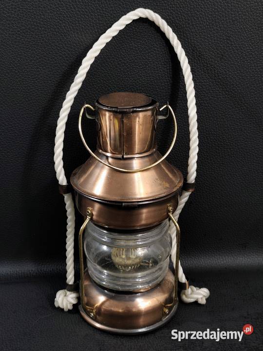 Miedziana Lampa Naftowa Żeglarska Poddębice