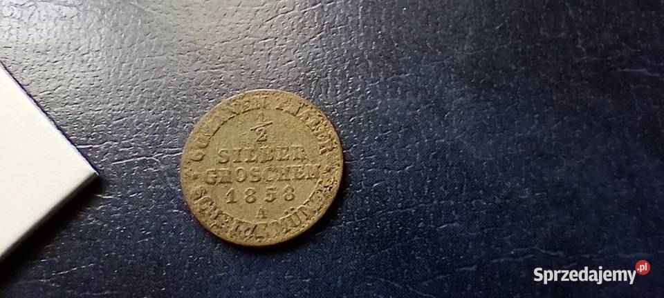 Stare monety 12 srebrnego grosza 1858 A Niemcy Lesko