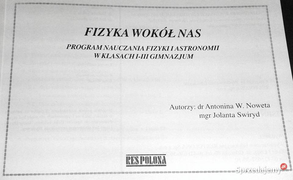 Fizyka wokół nas Program nauczania fizykii i Pozostałe lubelskie Chełm