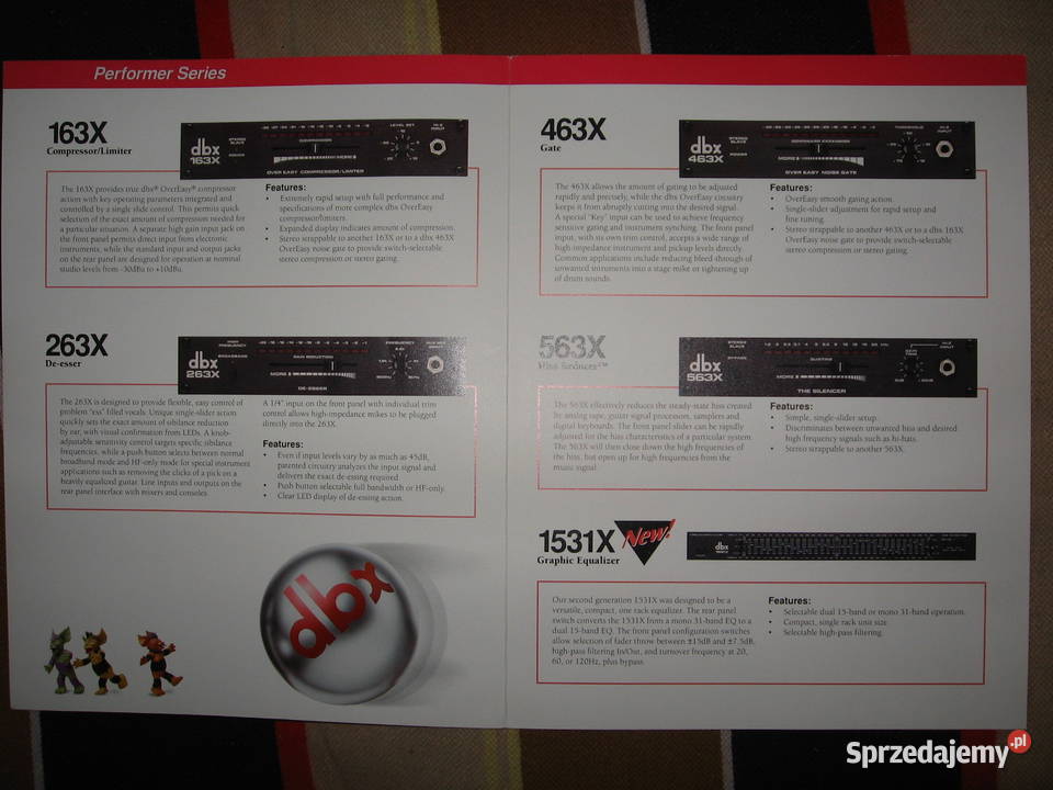 dbx brochures specification sheets lot broszury Kępice
