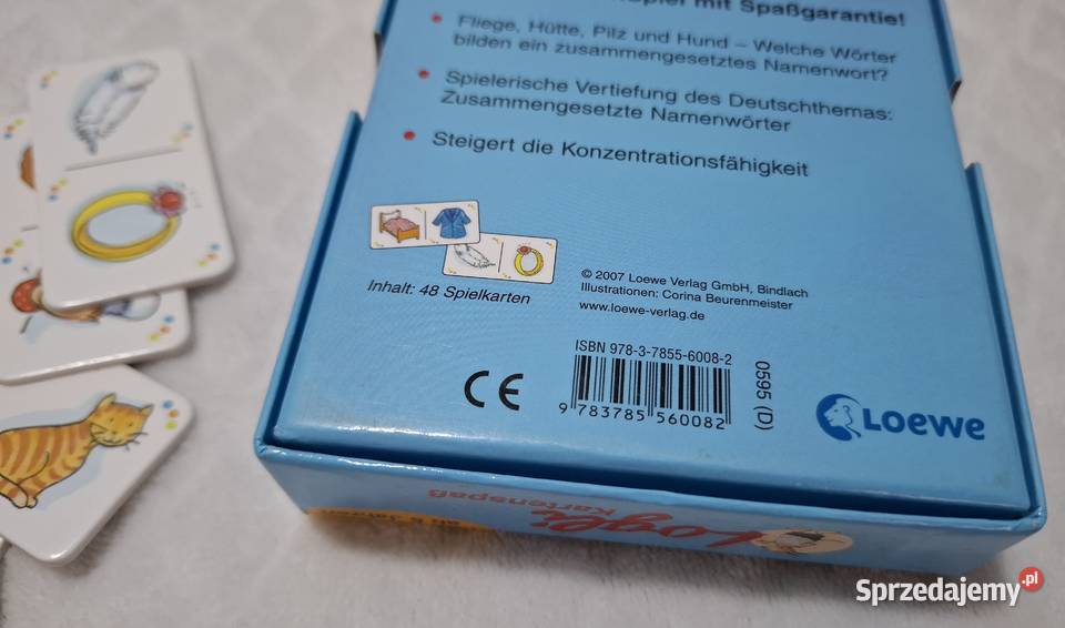 Domino obrazkowe Loewe j niemiecki Zabawka śląskie