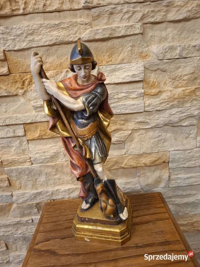 Rzeźba z drewna polichromia Święty Jerzy Lubień