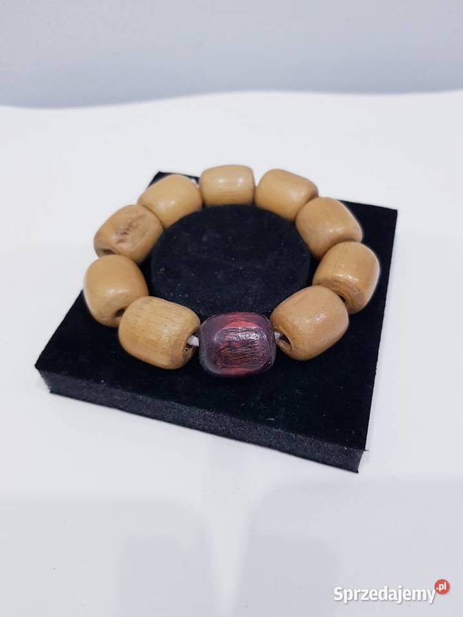 Damska bransoletka z drewnianych koralików Dąbrowa Górnicza