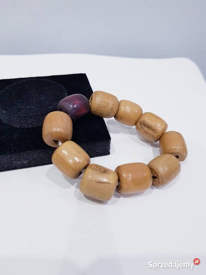 Damska bransoletka z drewnianych koralików śląskie Dąbrowa Górnicza