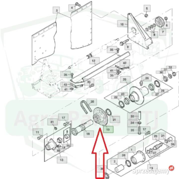 Półkrążek wału H115755 John Deere W660 oryginał Ciechanowiec sprzedam