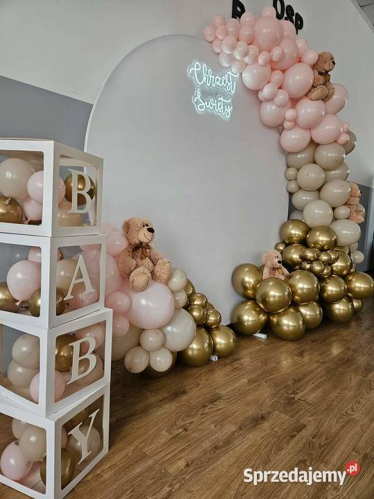 Ścianka balonowa dekoracja sali chrzciny wielkopolskie Kalisz