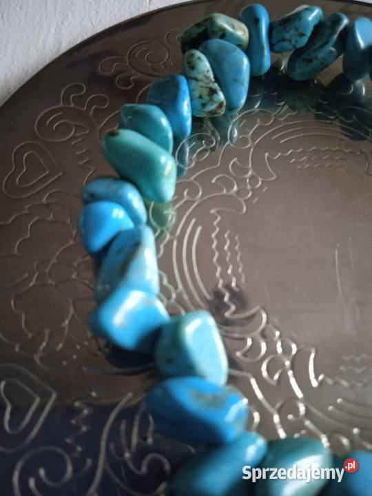 BRANSOLETY Z TURKUSOWYCH NATURALNYCH HOWLITÓW Ozdoby