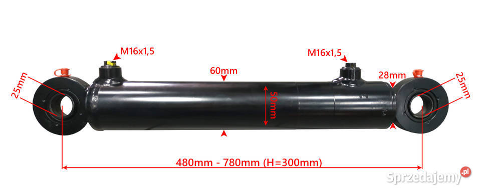 SIŁOWNIK HYDRAULICZNY CYLINDER SMT2A SKOK 300 mm Rolnictwo Solec Kujawski sprzedam