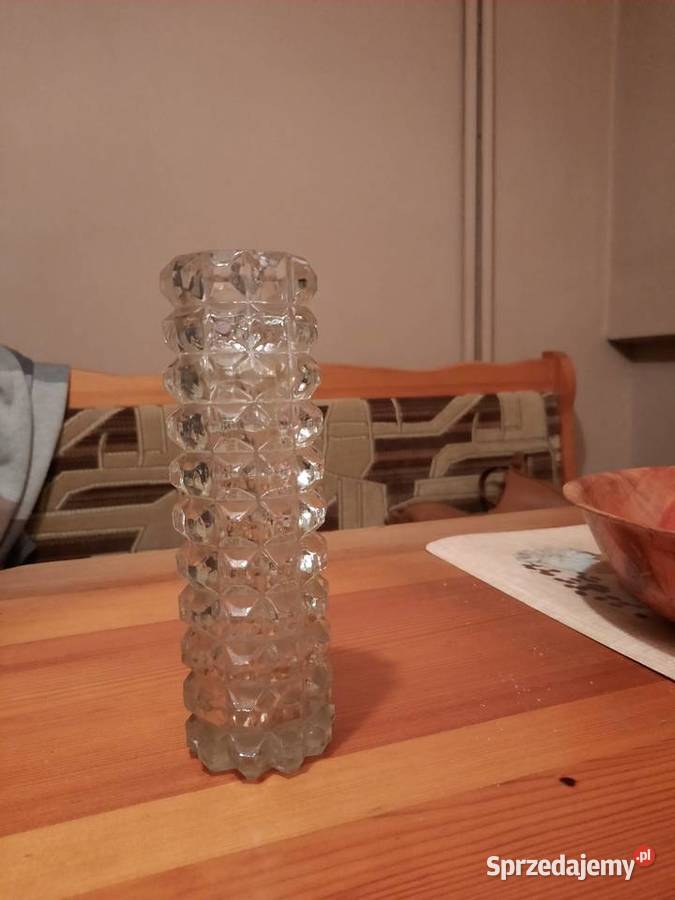 Flakon PRL krysztalowe frezowane szklo