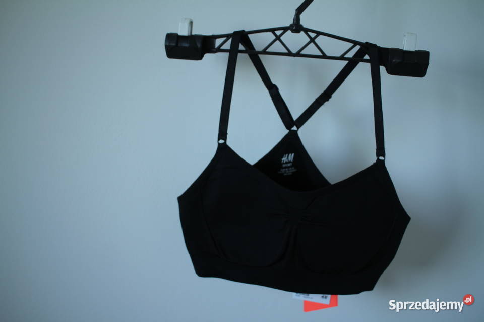 CZARNY TOP SPORTOWY HM XS 34 SPORT FITNESS Moda i Styl