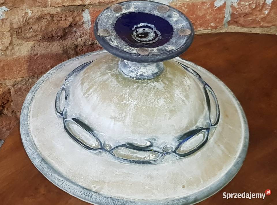 Patera szkło mrożone ręcznie wykonana unikat warmińsko-mazurskie Orneta