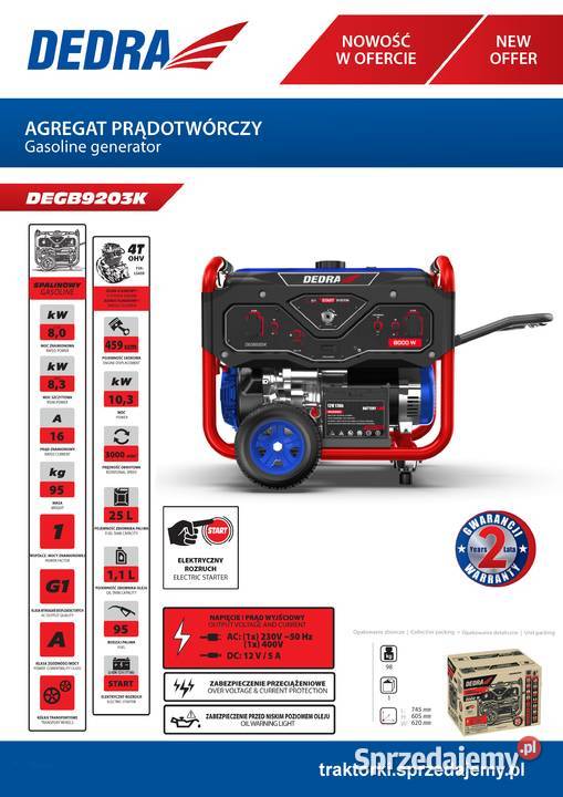 Agregat prądotwórczy generator moc 83kW 8000W łódzkie Kobiele Wielkie
