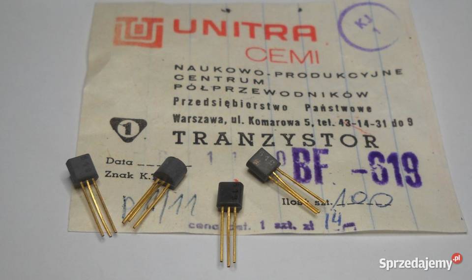 Tranzystor BF619 Unitra CEMI Gdańsk