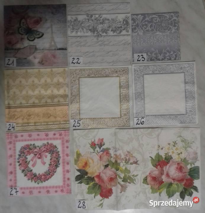 Serwetki decoupage dziewczynki kwiaty ornamenty Laskowiec sprzedam