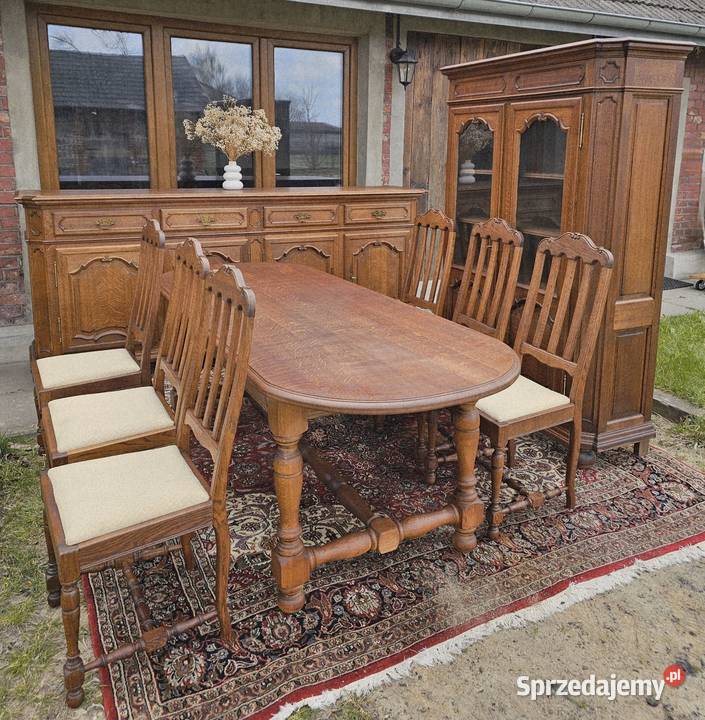 Jadalnia stół 6 krzeseł komoda witryna Brójce