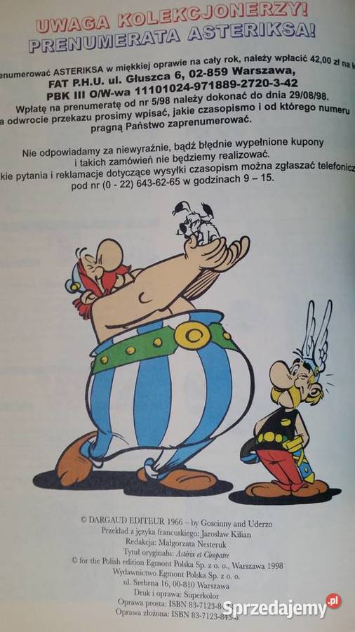 Asteriks i Kleopatra Wydanie z leksykonem Album Komiksy Komiksy lubelskie Puławy