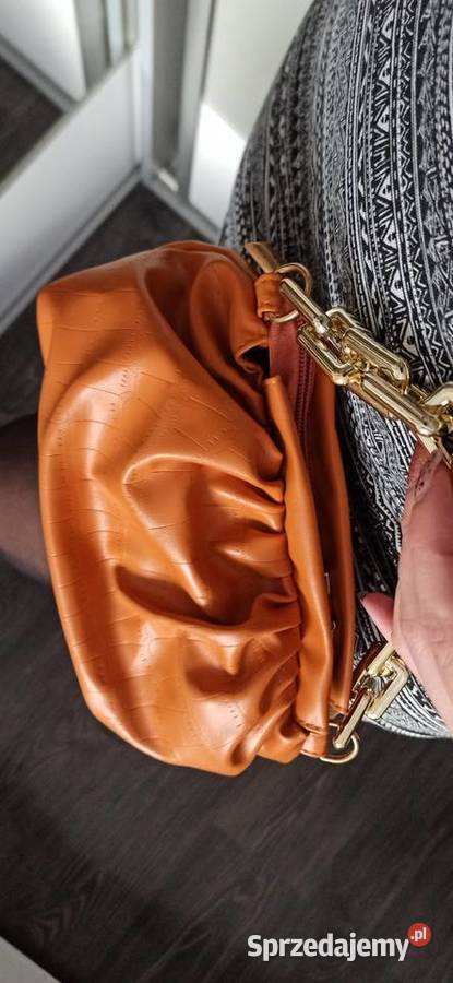 Torebka marszczona bagietka brązowa TANIO Moda i Styl