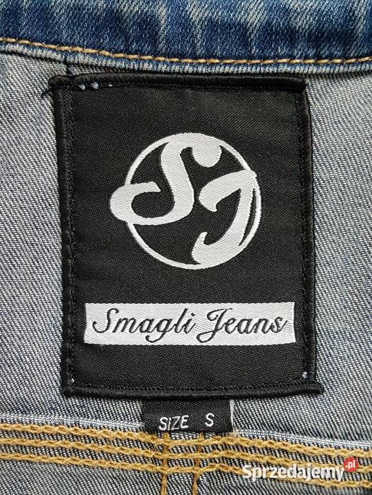 Damska kurtka jeansowa katana ciemno granatowa Bez wzoru Kurtki i płaszcze Chrzanów