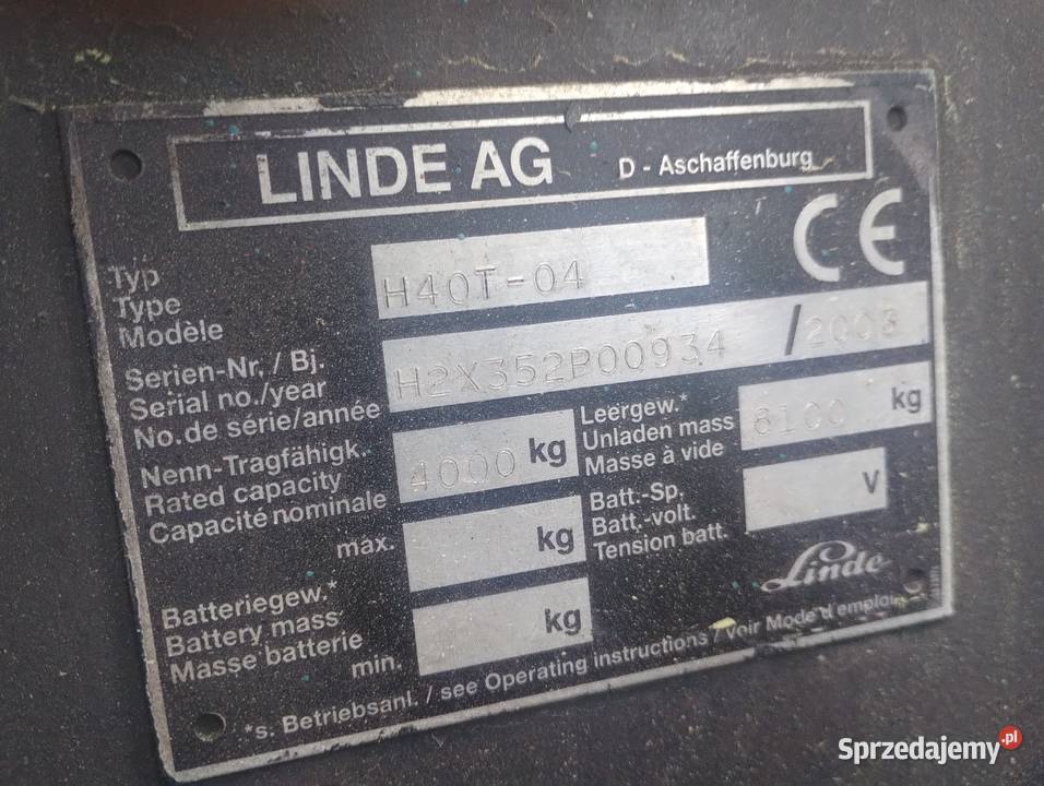 Linde h40 Perkins przesuw boczny 4 tony udźwigu