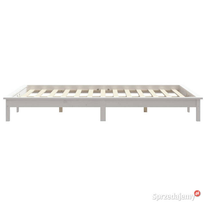 Rama łóżka biała lite drewno sosnowe 200 x 200 211cm Warszawa