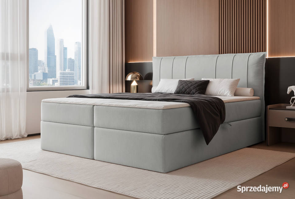 Łóżko kontynentalne z pojemnikiem Moly różne Łóżka Tarchały Małe