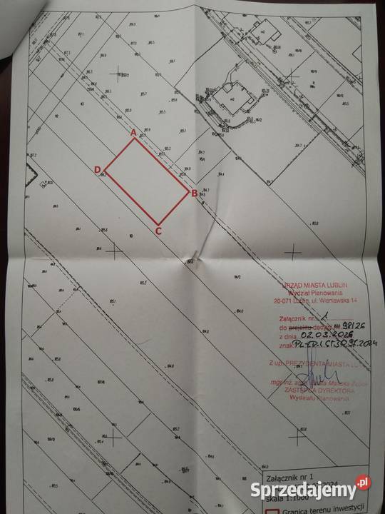 Działka budowlana 1079 m2 Lublin Marzanny 5 sprzedam
