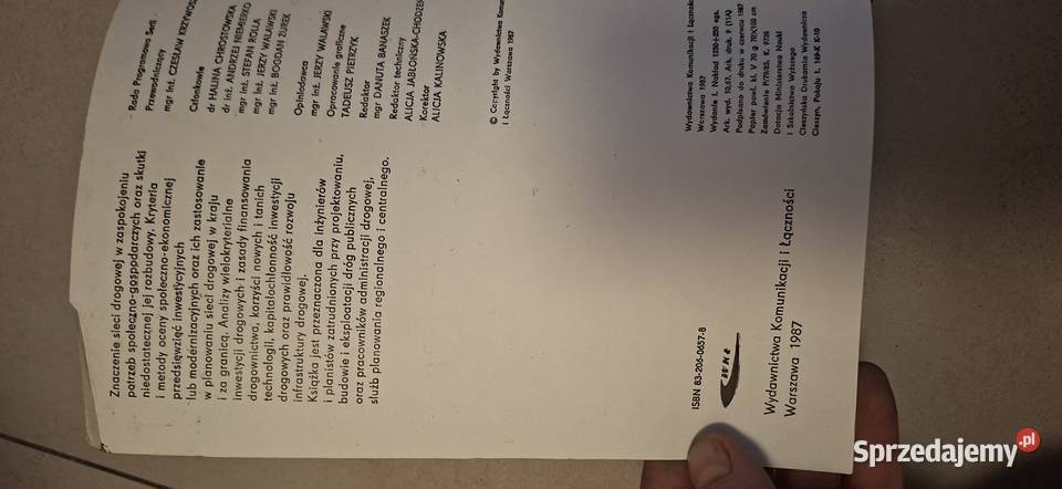 Efektywność nakładów na drogi 1 wydanie PRL 1987 Łęczyca