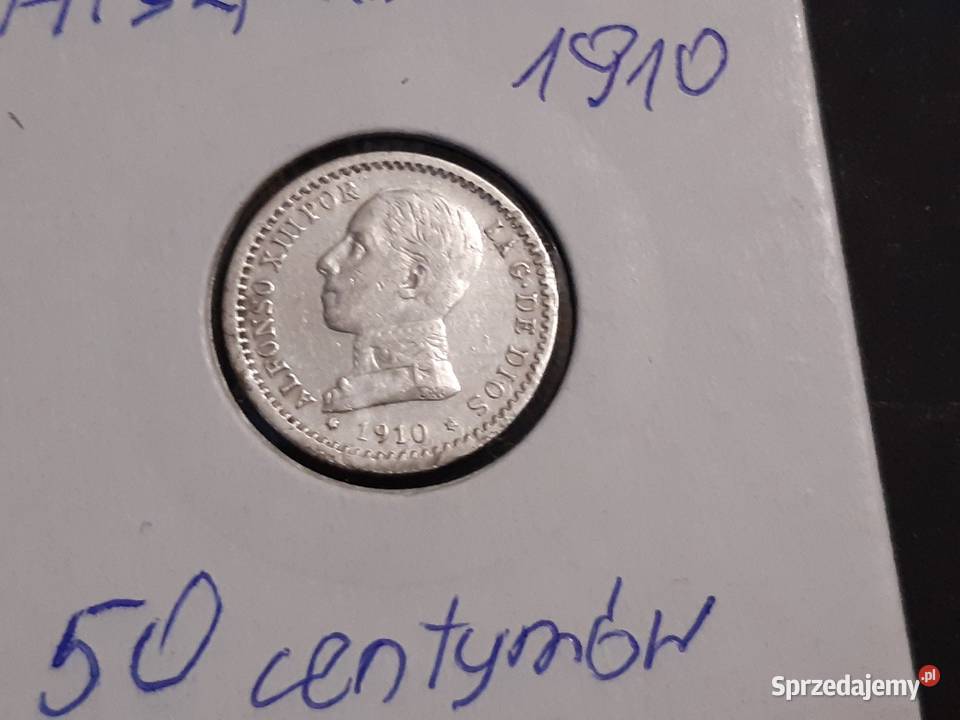 moneta srebrna Hiszpanii z 1904 i 1910r Łomża sprzedam