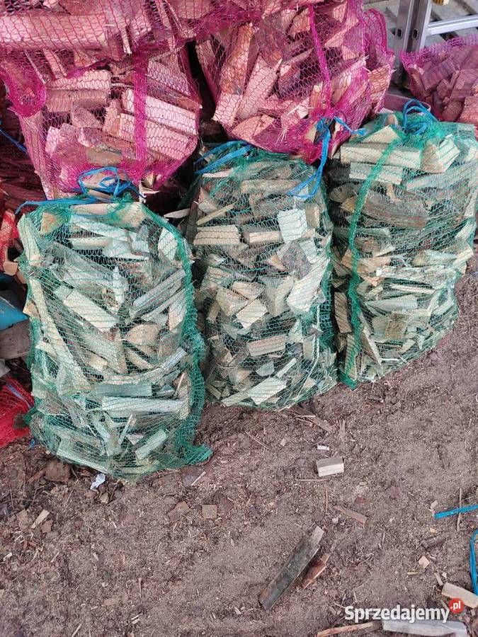 Drewno opałowe kominkowe do wędzenia workowane Opał