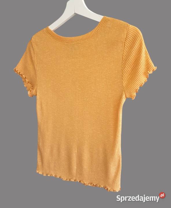 Damska bluzka musztardowa z krótkim rękawem Moda i Styl małopolskie Chrzanów